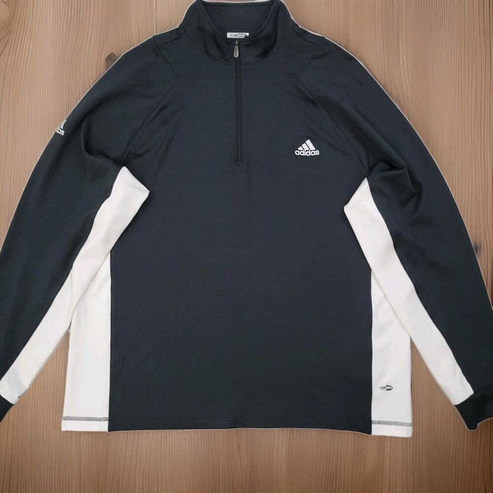 Adidas Men's Train Essentials Quarter-Zip Long Sleeve T-Shirt Black Size L